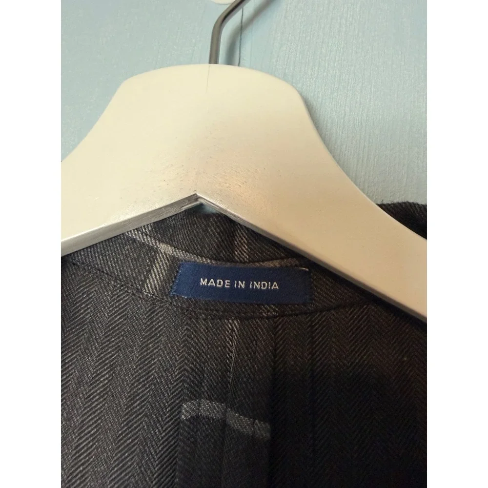 Stafford Signature Mens 46 Reg Classic Fit Unlined Sport Coat Grey Windowpane